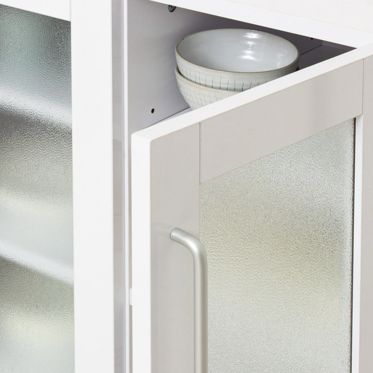 食器棚 幅60cm 高さ120cm メラミン すりガラス 背面化粧 – ハウジー