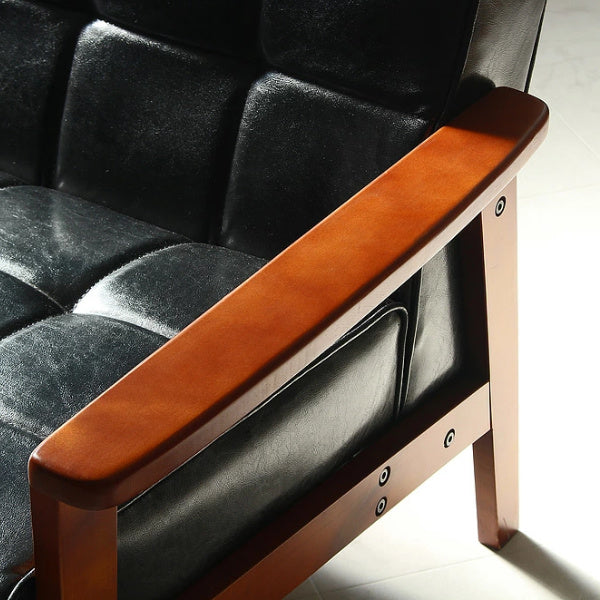 ソファ椅子レトロモダン調木製フレーム二人掛け用合皮製