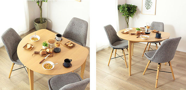 ダイニングテーブル幅102.5cm半円木製テーブル食卓机ナチュラル