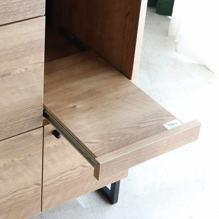 キッチンカウンター幅104.7cmステンレス天板木目調日本製完成品