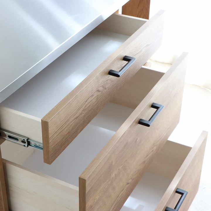 キッチンカウンター幅104.7cmステンレス天板木目調日本製完成品