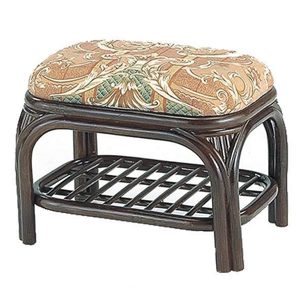 ラタンスツール玄関用スツールクッション付高さ32cm