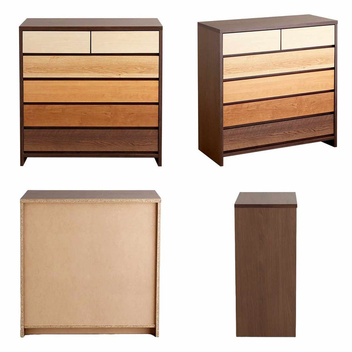 チェスト5段幅90cm木目調日本製
