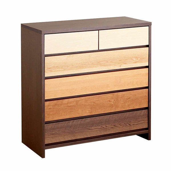 チェスト5段幅90cm木目調日本製