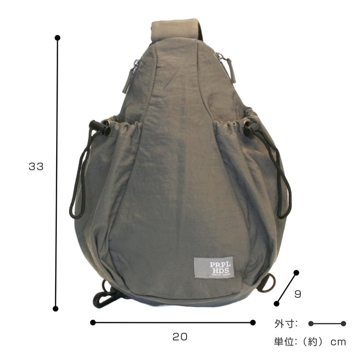 ボディバッグOSAMPOしわナイロンWボトルボディバッグ