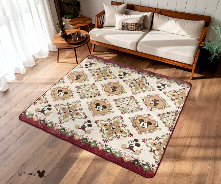 ラグ180×180cmミッキーマウスフランネル