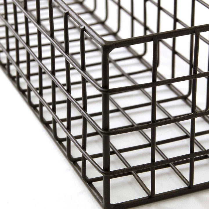 かごジョセフアイアンショートワイヤーバスケット壁掛け幅32×奥行10×高さ14cm