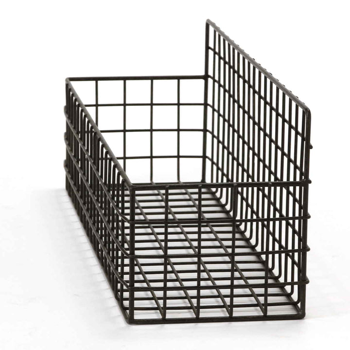 かごジョセフアイアンMサイズワイヤーバスケット壁掛け幅42×奥行12×高さ14cm