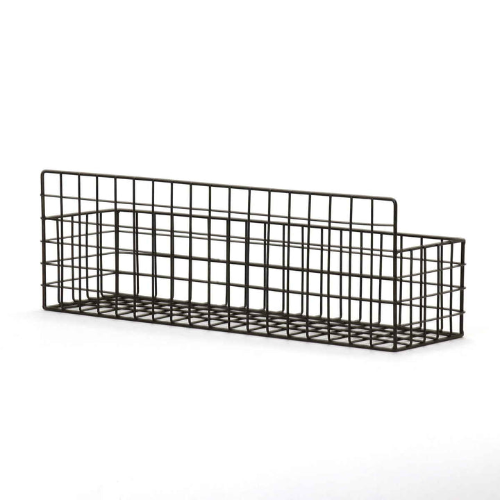 かごジョセフアイアンMサイズワイヤーバスケット壁掛け幅42×奥行12×高さ14cm