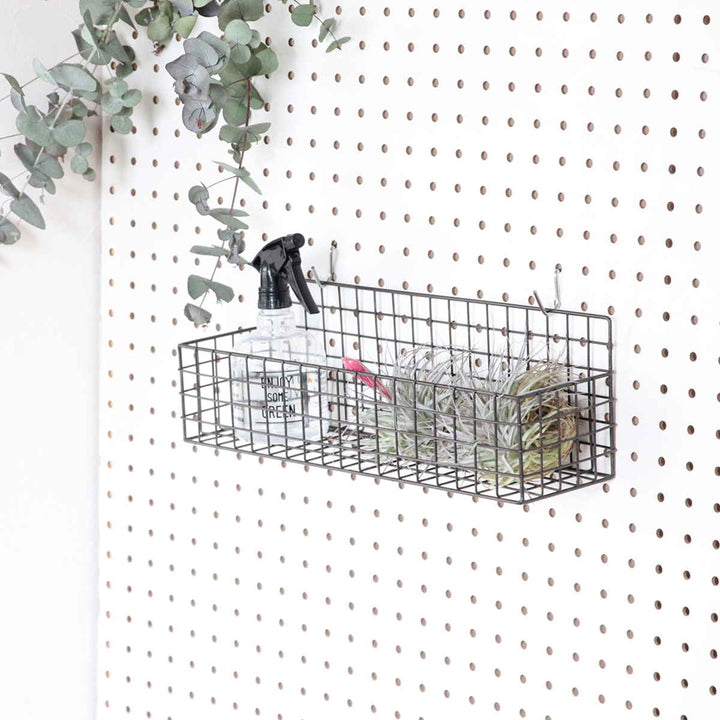 かごジョセフアイアンMサイズワイヤーバスケット壁掛け幅42×奥行12×高さ14cm