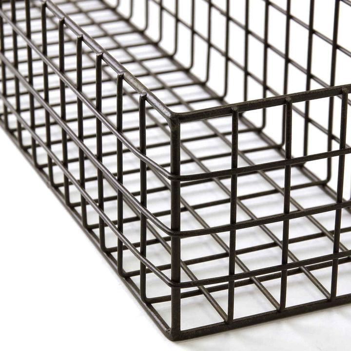 かごジョセフアイアンMサイズワイヤーバスケット壁掛け幅42×奥行12×高さ14cm