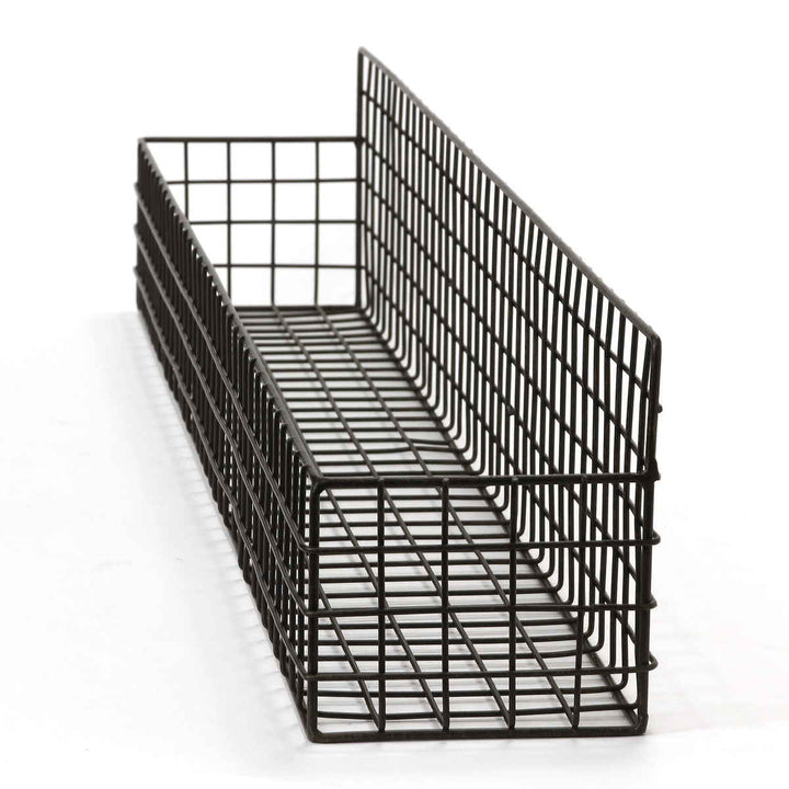 かごジョセフアイアンロングワイヤーバスケット壁掛け幅80×奥行12×高さ14cm