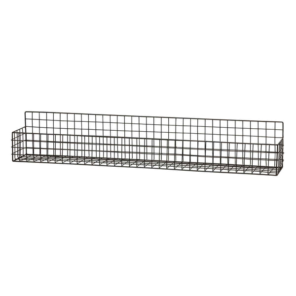 かごジョセフアイアンロングワイヤーバスケット壁掛け幅80×奥行12×高さ14cm