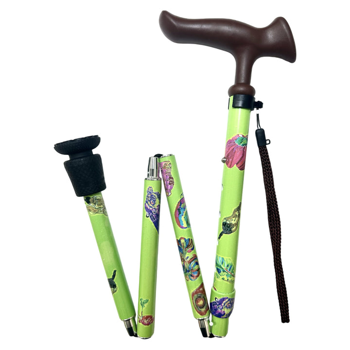 杖折りたたみ5段階調節チャレンジドアートステッキおしゃれ