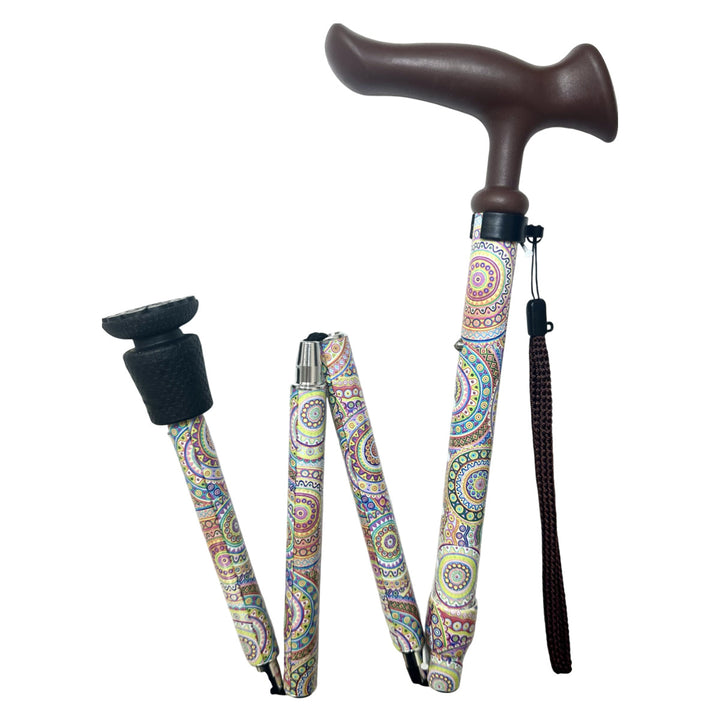 杖折りたたみ5段階調節チャレンジドアートステッキおしゃれ