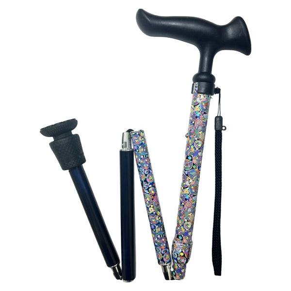 杖折りたたみ5段階調節チャレンジドアートステッキおしゃれ
