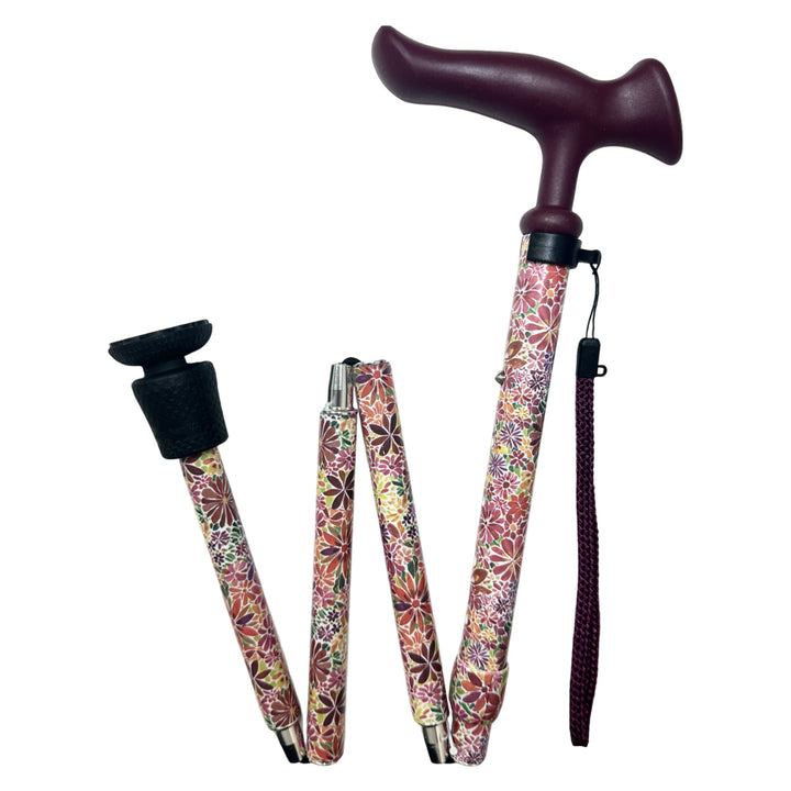 杖折りたたみ5段階調節チャレンジドアートステッキおしゃれ