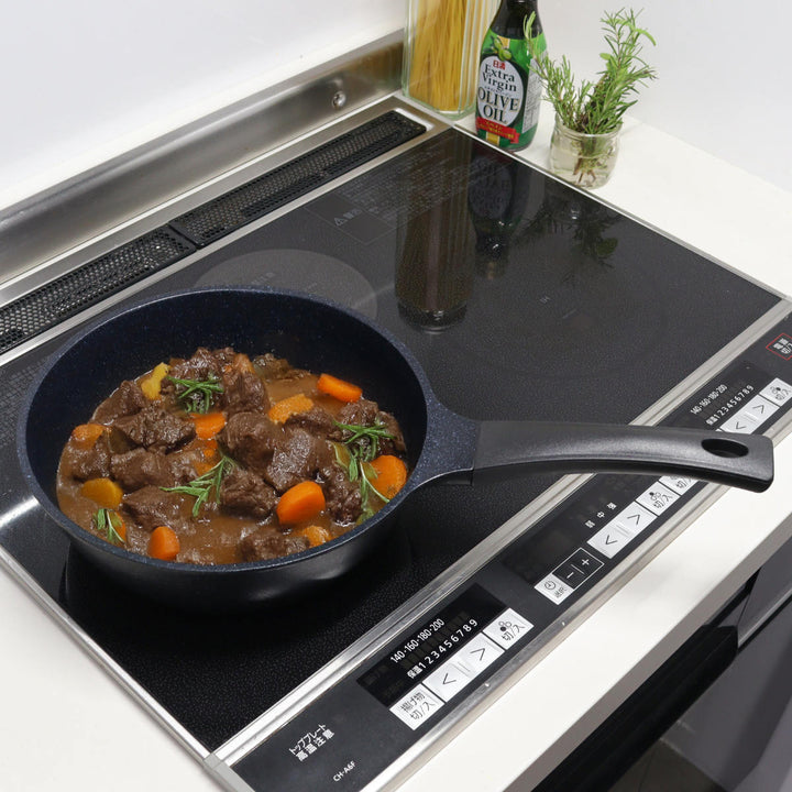 フライパン24cm深型IH対応軽量ダイヤモンドマーブルコーティング