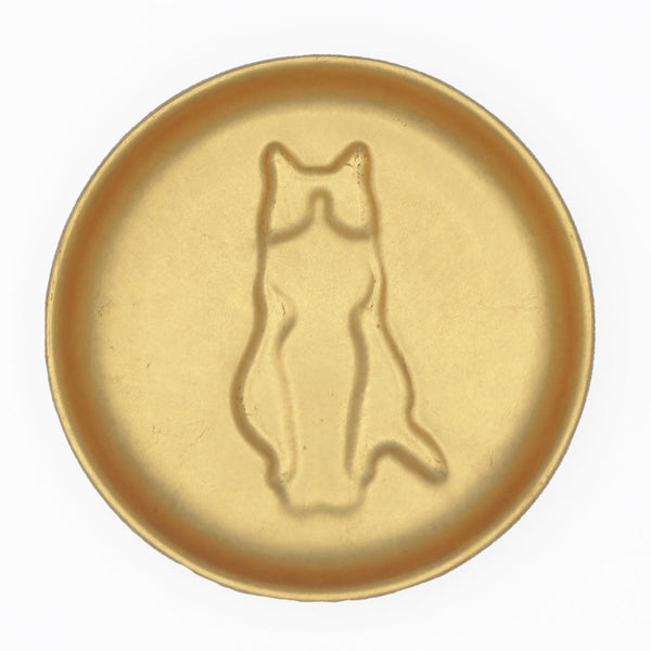 皿金箔ネコ醤油皿