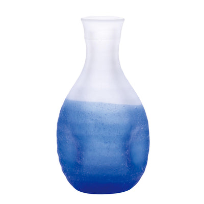 廣田硝子 吹雪 二合 徳利 ブルー