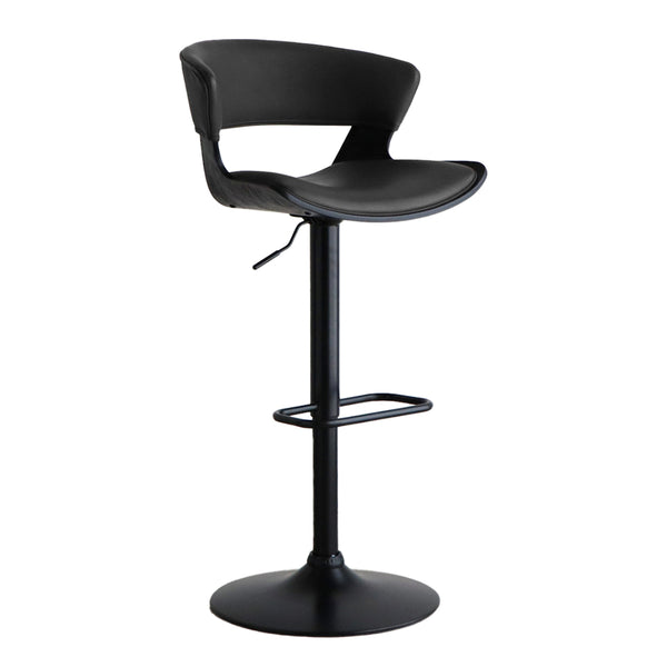 カウンターチェア回転昇降式木目調フットレスト付きバーチェアLCI