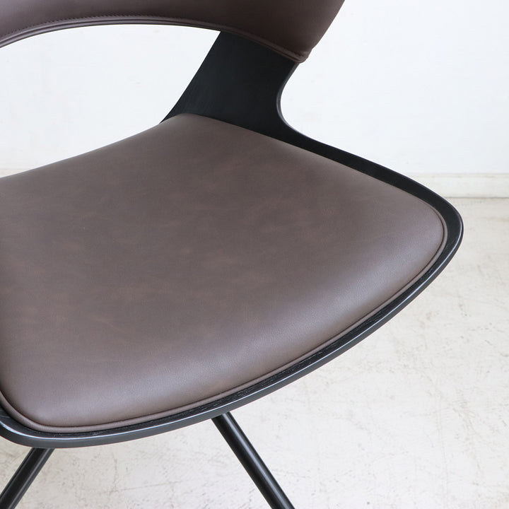 ダイニングチェア座面高43cm回転ラウンドチェアルシア