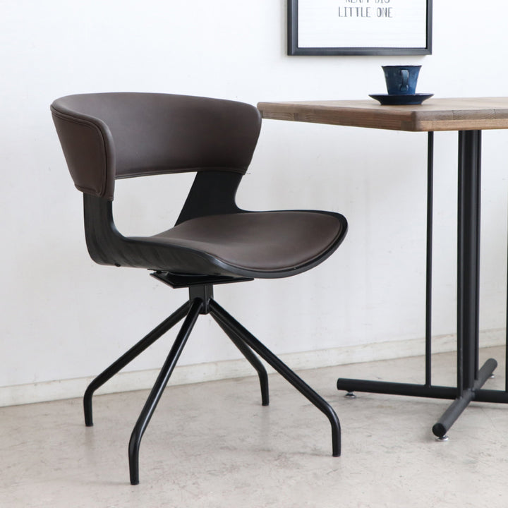 ダイニングチェア座面高43cm回転ラウンドチェアルシア