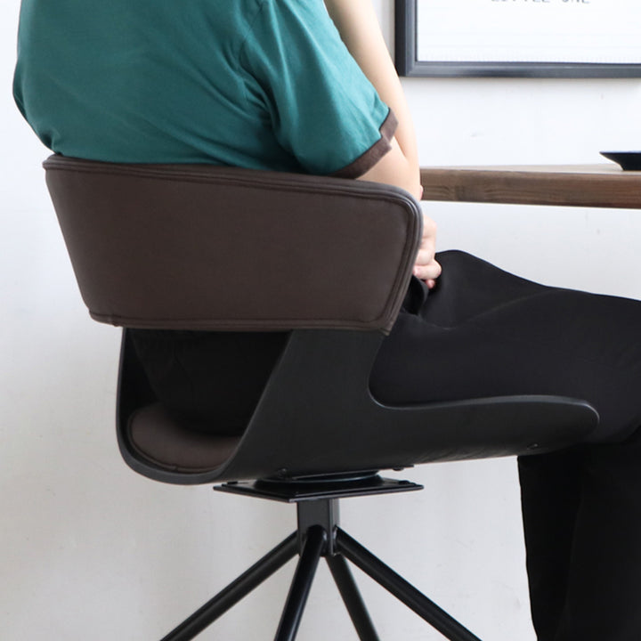 ダイニングチェア座面高43cm回転ラウンドチェアルシア