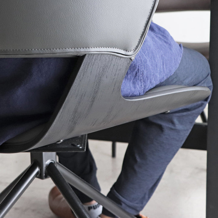 ダイニングチェア座面高43cm回転ラウンドチェアルシア