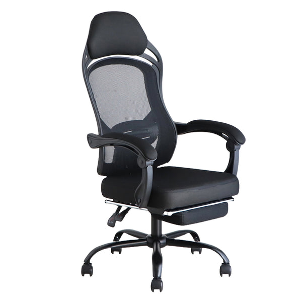 オフィスチェア座面高44.5～52.5cmヘッドレスト付きフットレスト付きメッシュFT