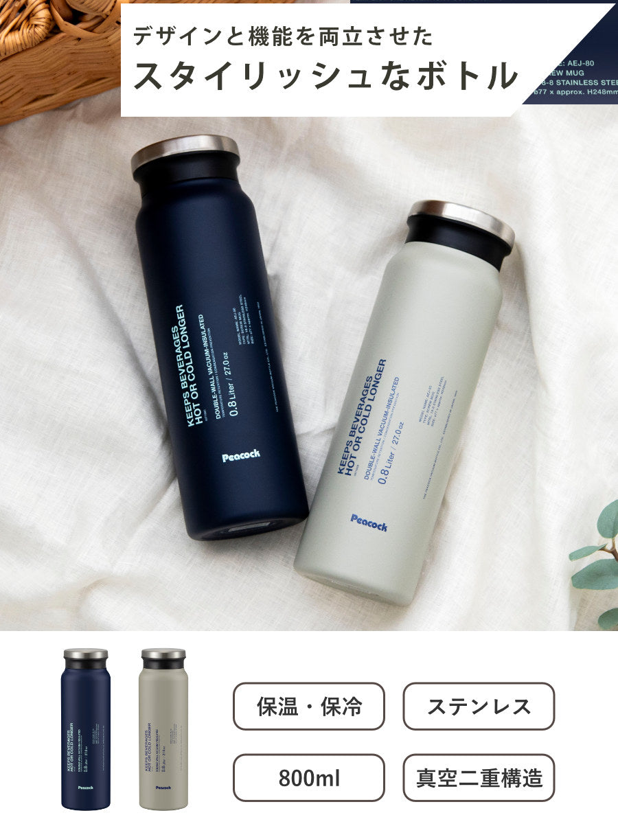 水筒 800ml ステンレスボトル スクリュータイプ – ハウジー