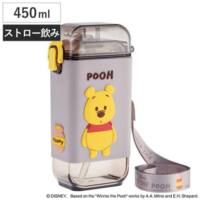 水筒450mlスクエアストローボトルMくまのプーさん