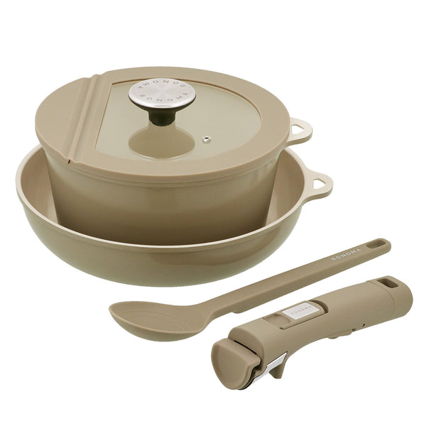 フライパンポット5点セットIH対応SONOMA着脱ハンドルガラス蓋調理スプーン