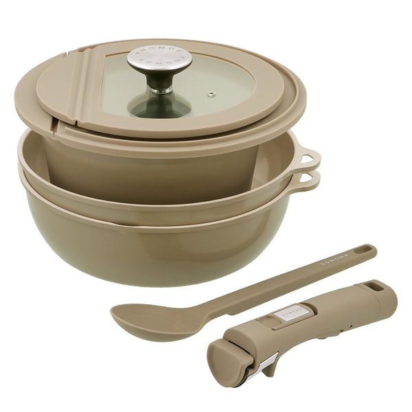 フライパンポット7点セットIH対応SONOMA着脱ハンドルガラス蓋調理スプーン