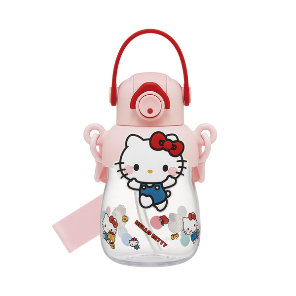 水筒650mlラバーマスコット付ストローボトルキティ大好きな日々