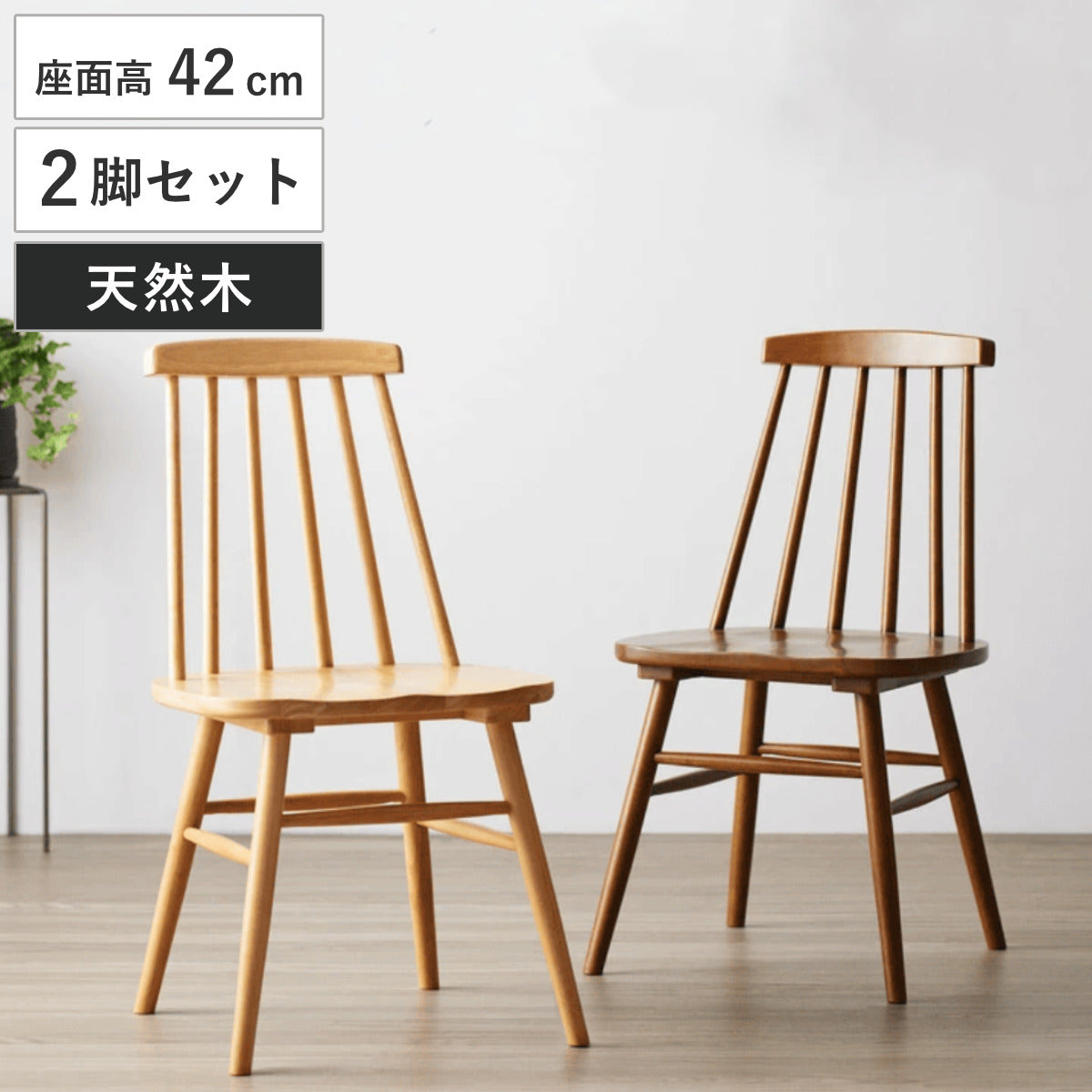 ダイニングチェア 2脚セット 座面高42cm 木製 天然木 – ハウジー
