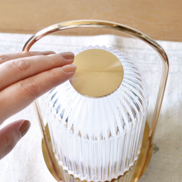 テーブルライトガラス製無段階調光充電式クラルテドームLEDランタン