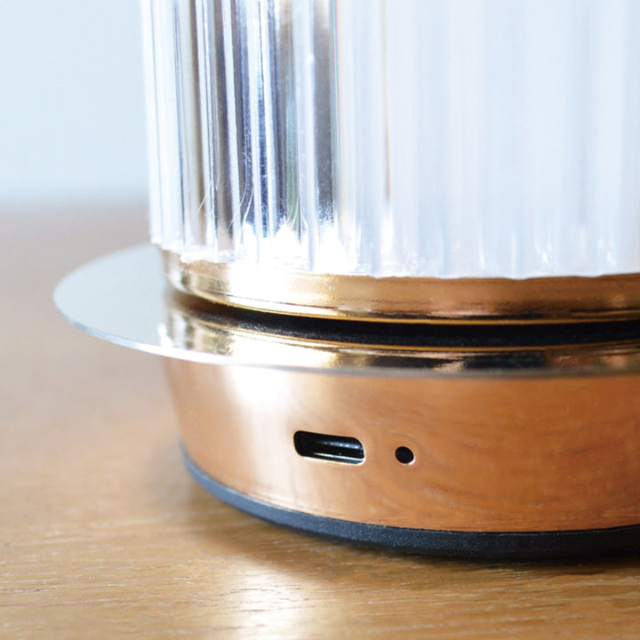 テーブルライトガラス製無段階調光充電式クラルテドームLEDランタン