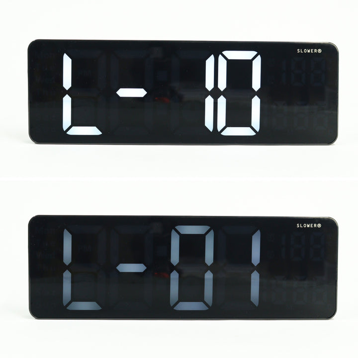 置き時計LEDデジタル時計リモコン付き置き掛け兼用SLOWERリコ