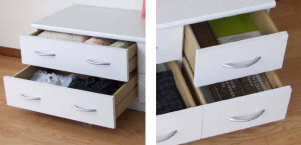 ローチェスト2段4杯シンプルデザインホワイト約幅90cm