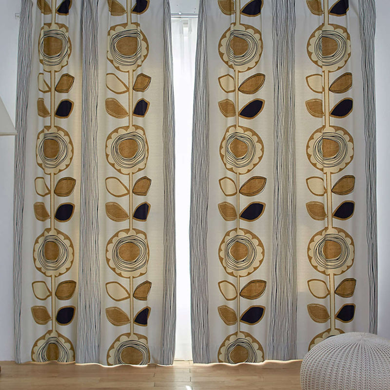 カーテン遮光2級サンフラワー100×135cmウォッシャブルスミノエ