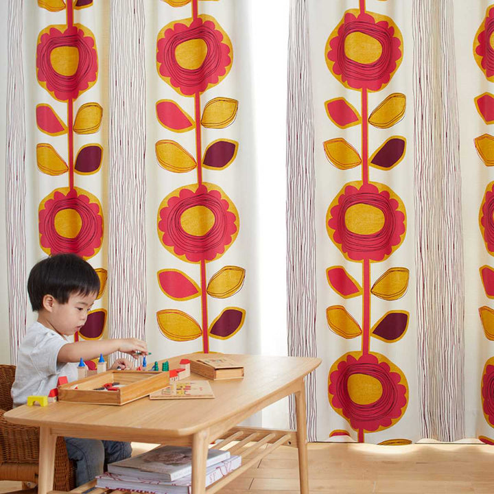 カーテン遮光2級サンフラワー100×200cmウォッシャブルスミノエ