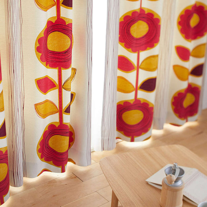 カーテン遮光2級サンフラワー100×200cmウォッシャブルスミノエ