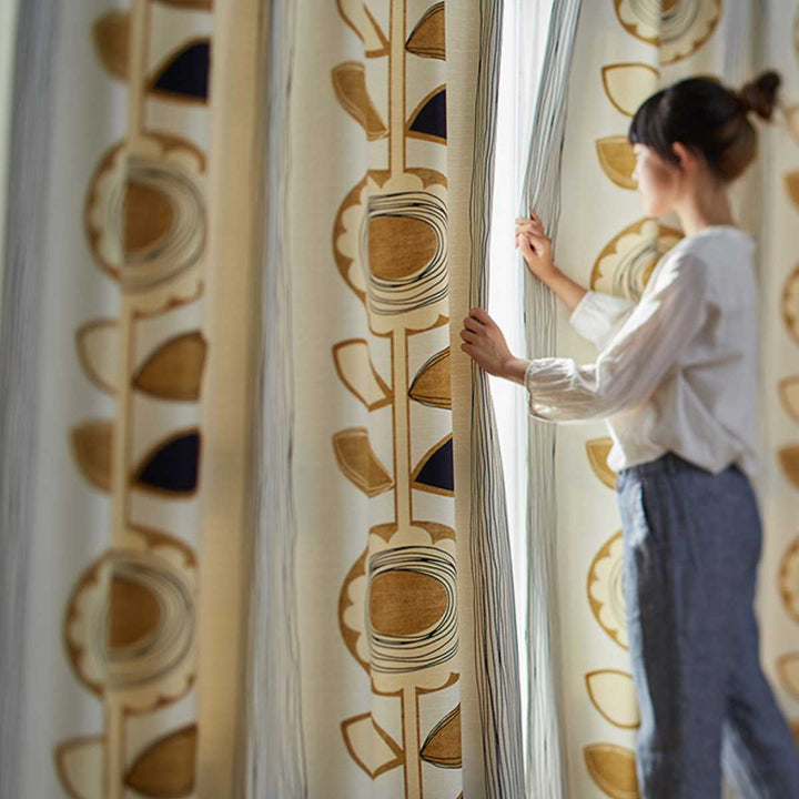 カーテン遮光2級サンフラワー100×200cmウォッシャブルスミノエ