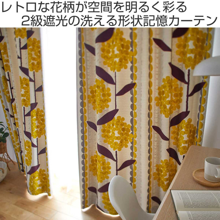 カーテン遮光2級ケイランサス100×200cmウォッシャブルスミノエ