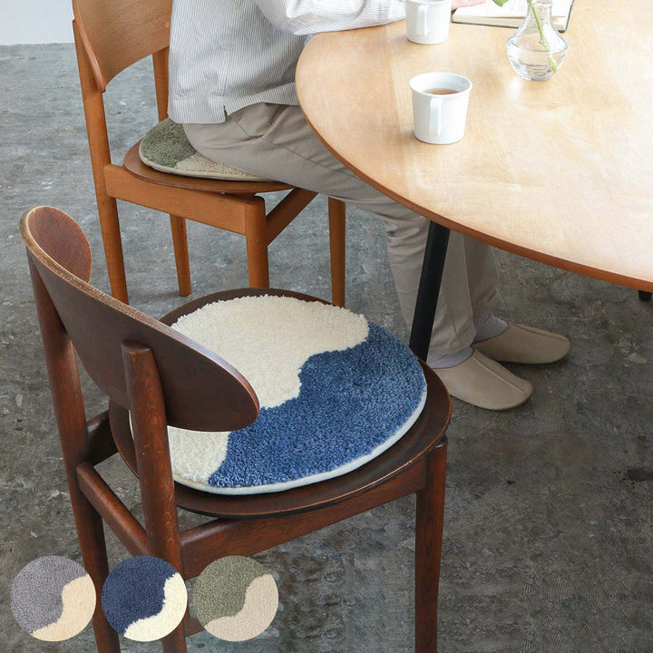 チェアパッドキャンパスタフトチェアパッドウェーブ洗える