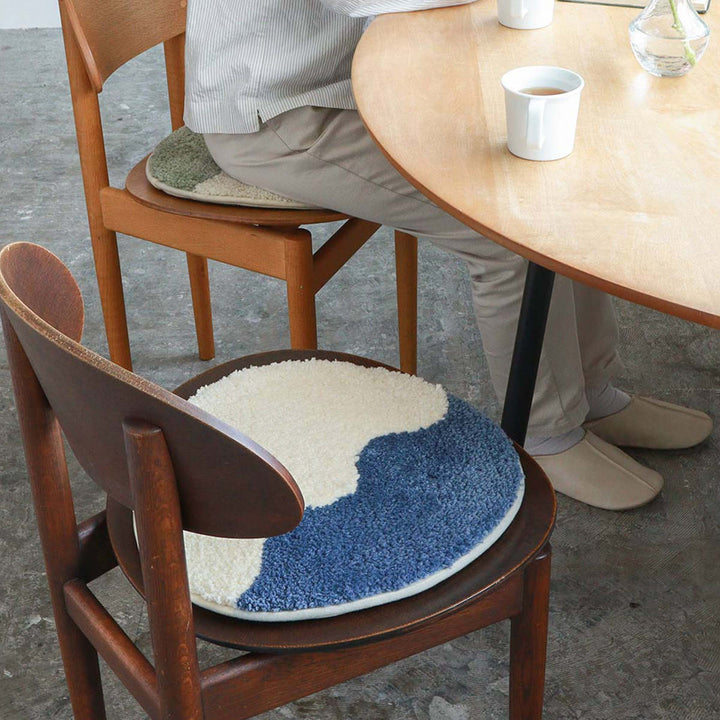 チェアパッドキャンパスタフトチェアパッドウェーブ洗える