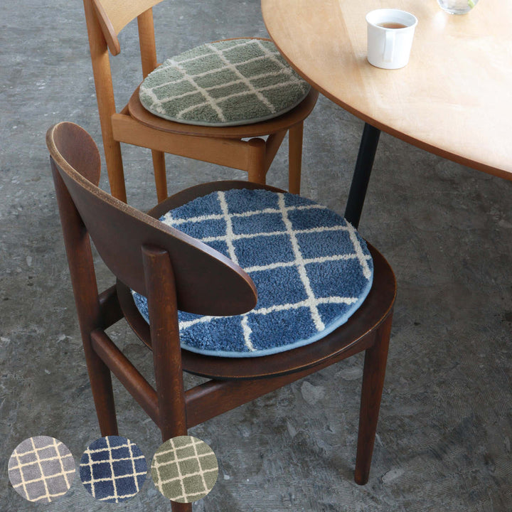 チェアパッドキャンパスタフトチェアパッドチェック洗える