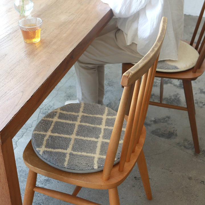 チェアパッドキャンパスタフトチェアパッドチェック洗える