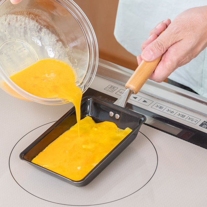 フライパン鉄製玉子焼き器9×13cm鉄炎の技お弁当用玉子焼き器IH対応